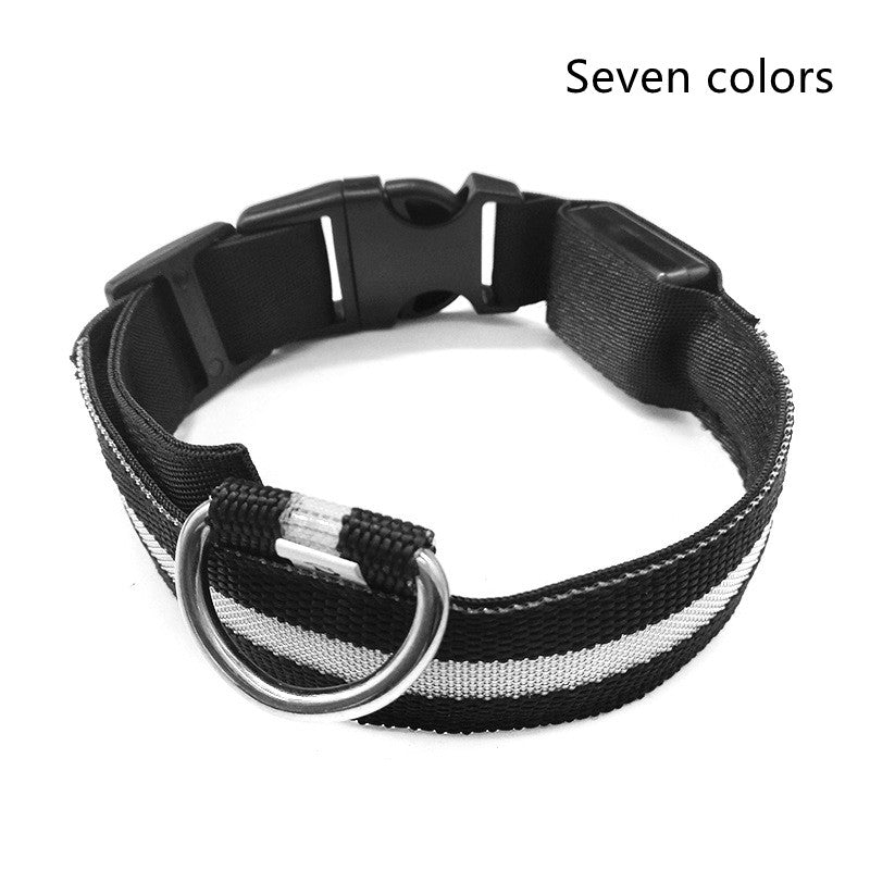Collar luminoso LED de nailon para perros y mascotas