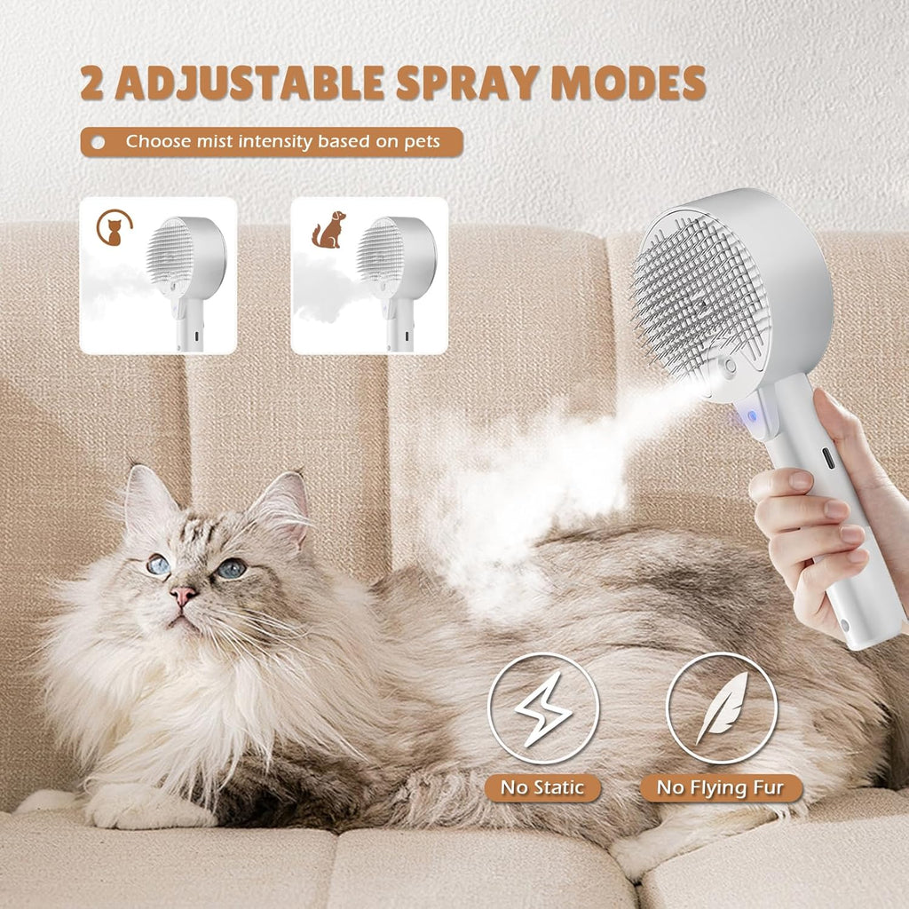 Cepillo de vapor para gatos para quitar el pelo.