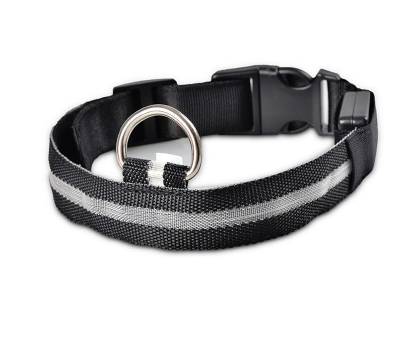 Collar luminoso LED de nailon para perros y mascotas