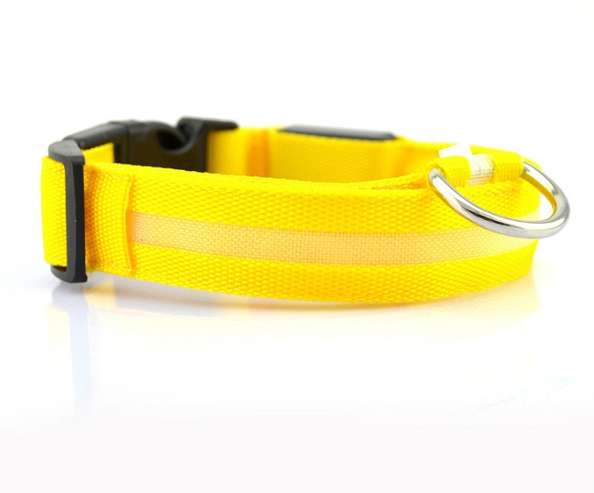 Collar luminoso LED de nailon para perros y mascotas