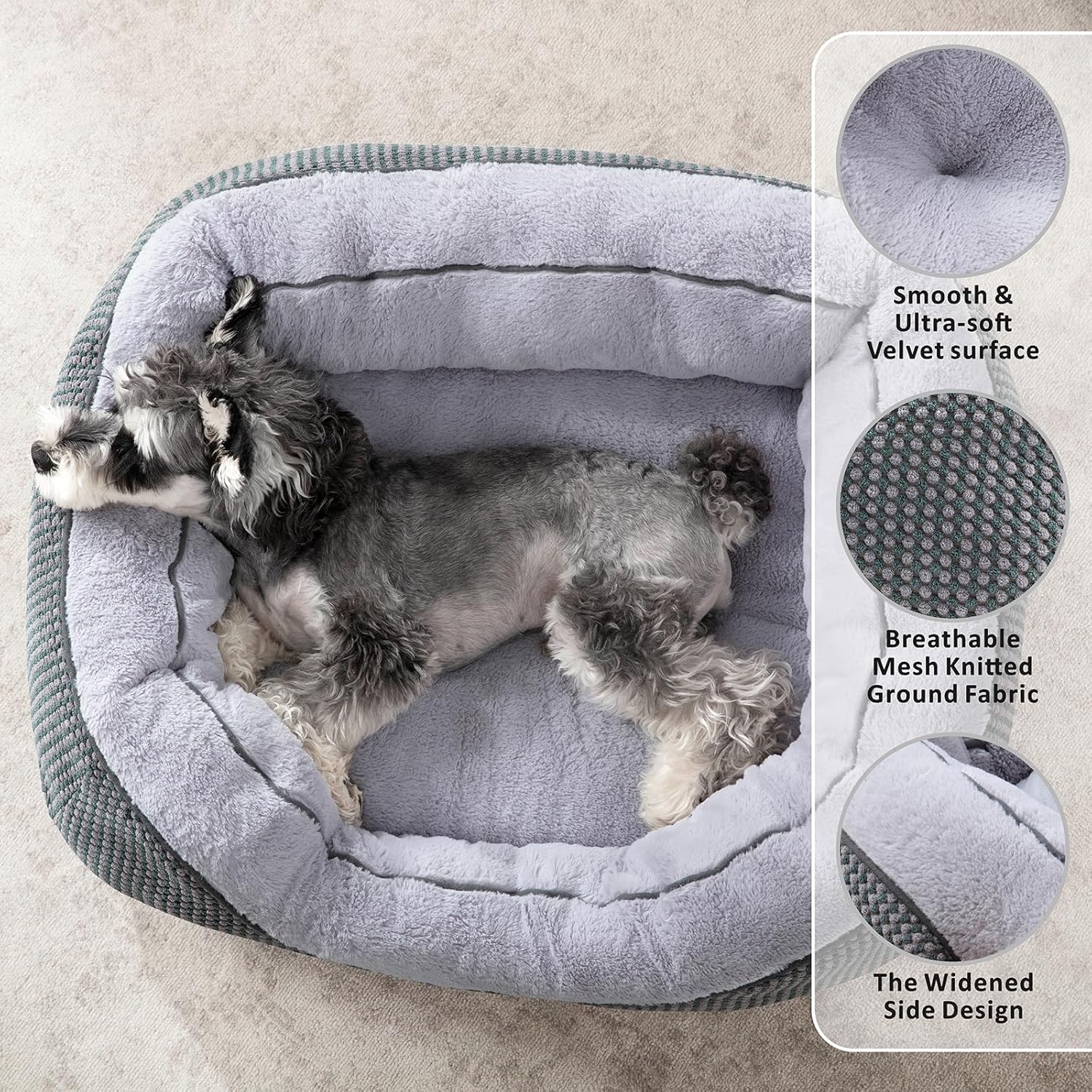 Cama de plumas para perros.