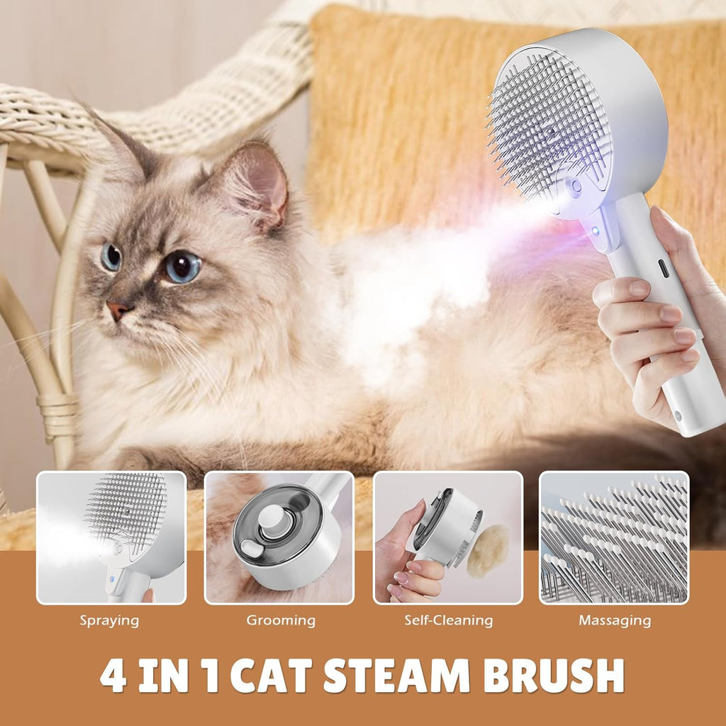 Cepillo de vapor para gatos para quitar el pelo.