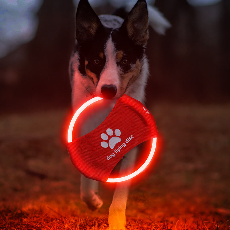 Discos voladores para perros, luz LED brillante